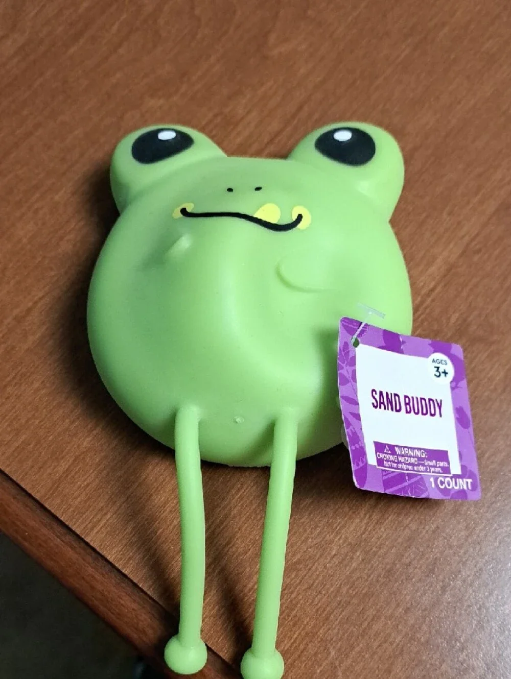Green Frog Sand Buddy For Stress - Picture 2 of 3